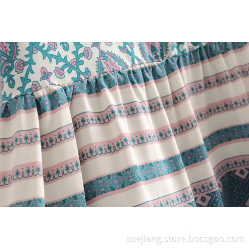 Good Quality Women Floral Print Summer Dress